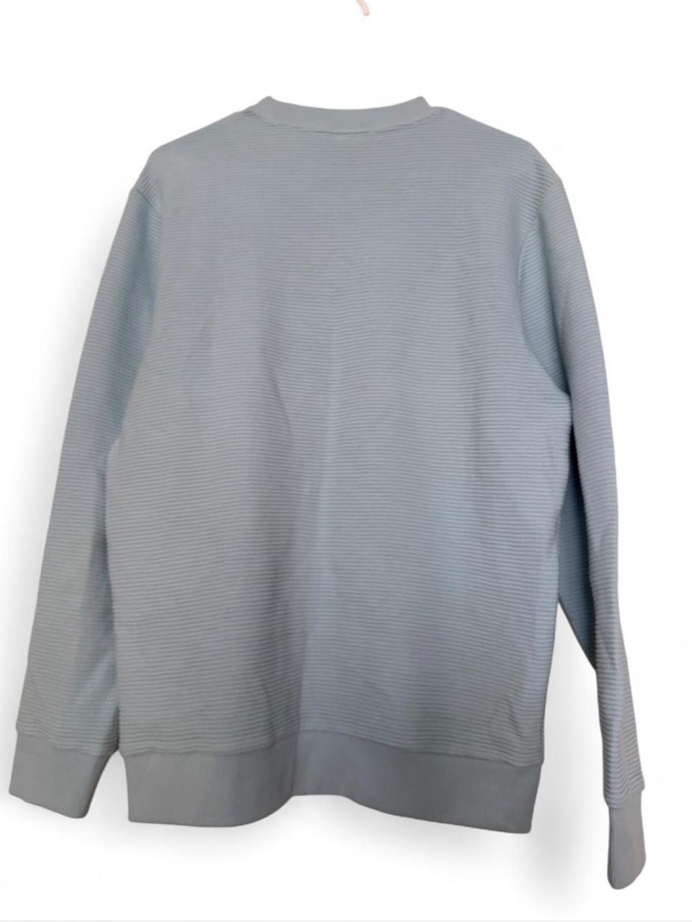 🆓 Men’s Blue Ribbed Crewneck Sweater - Picture 3 of 6